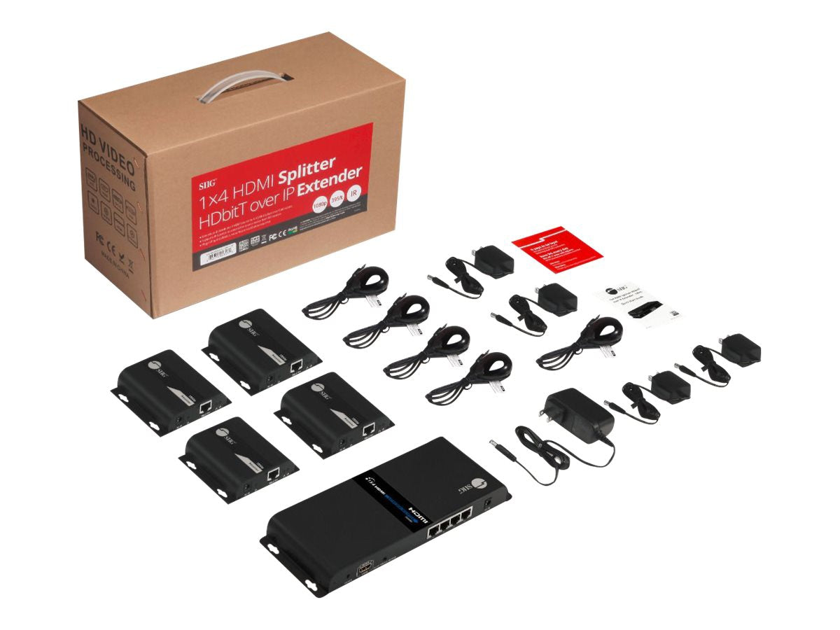 Extensor AV SIIG 1x4 1080p HDMI Splitter HDbitT over IP Extender Kit - vista 2