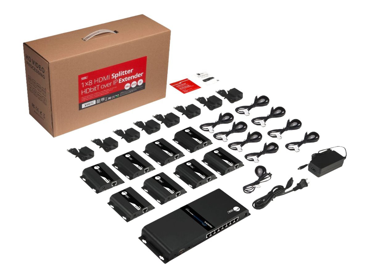 Extensor AV SIIG 1x8 1080p HDMI Splitter HDbitT over IP Extender Kit - vista 6