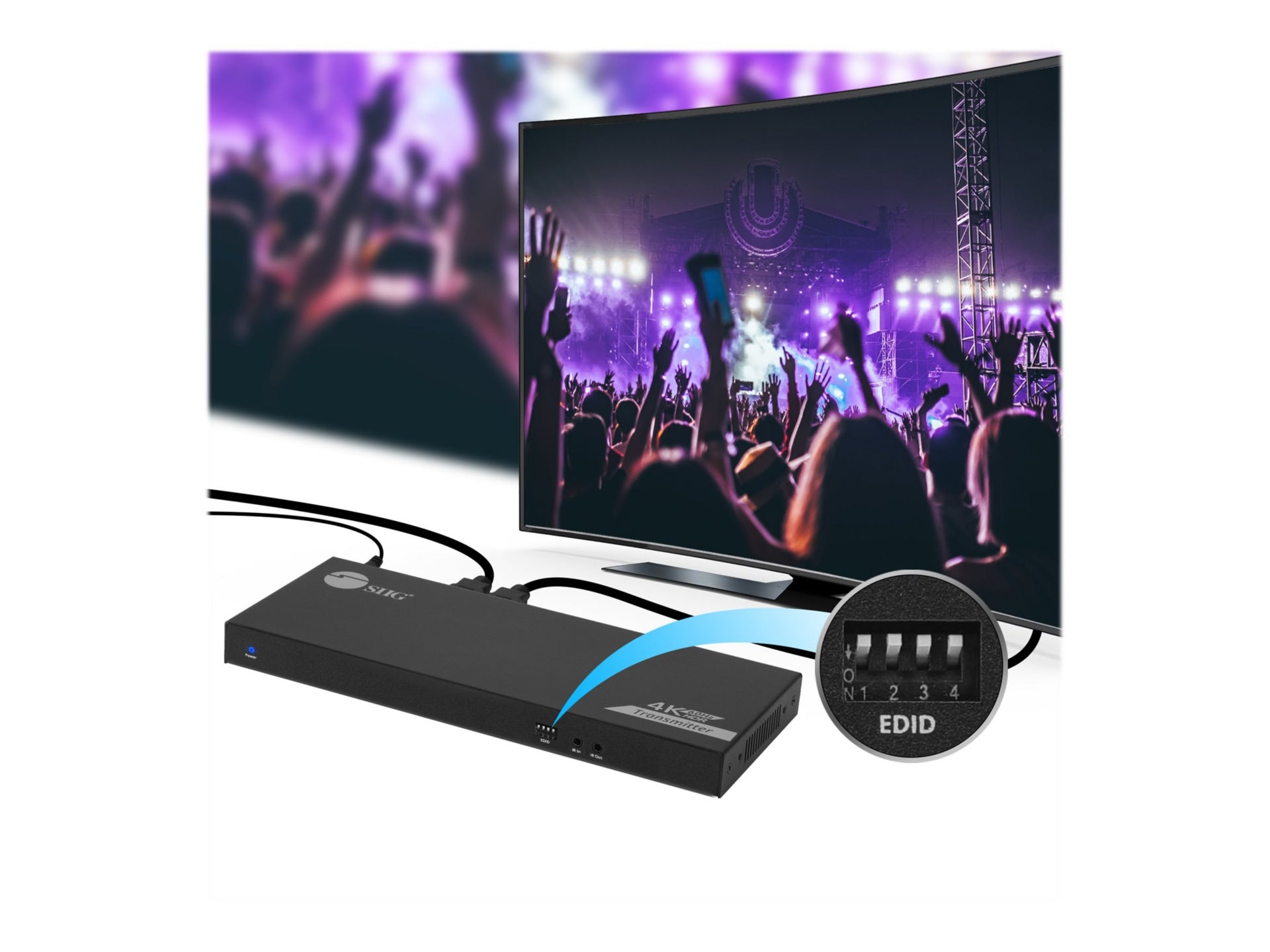 Extensor AV SIIG 1x8 HDMI Splitter Over Cat6/7 Extender - vista 3