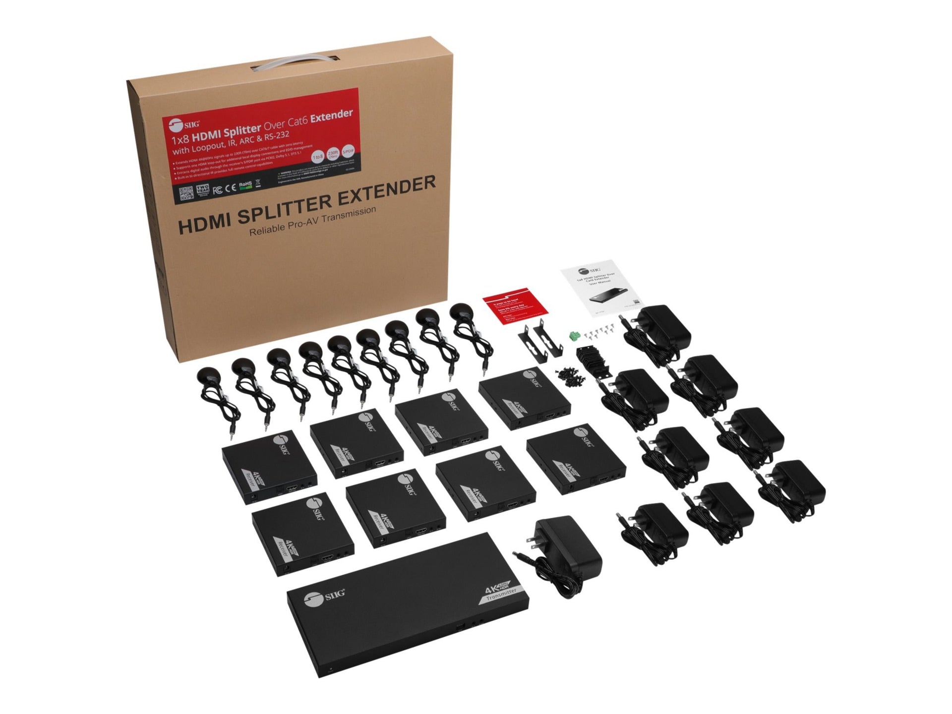Extensor AV SIIG 1x8 HDMI Splitter Over Cat6/7 Extender - vista 5