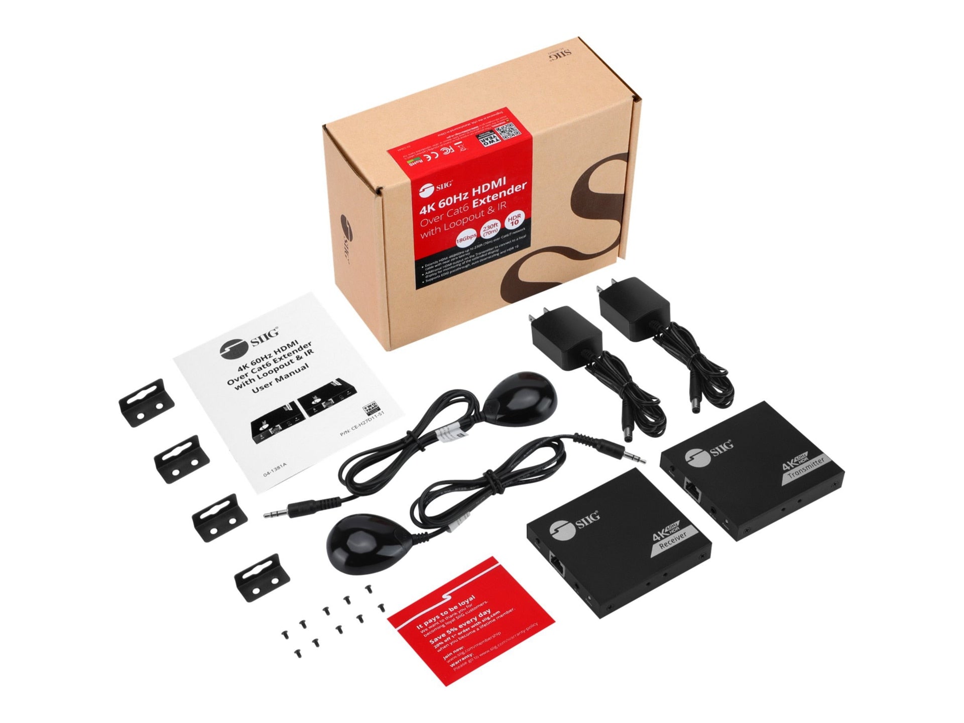 Extensor AV SIIG 4K 60Hz HDMI Over Cat6 Extender - vista 4