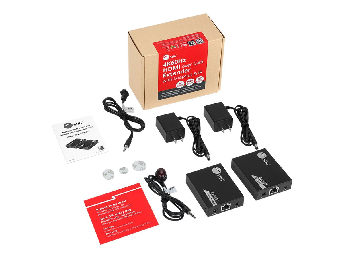 Extensor AV SIIG 4K 60Hz HDMI Over CAT6 Extender - vista 6