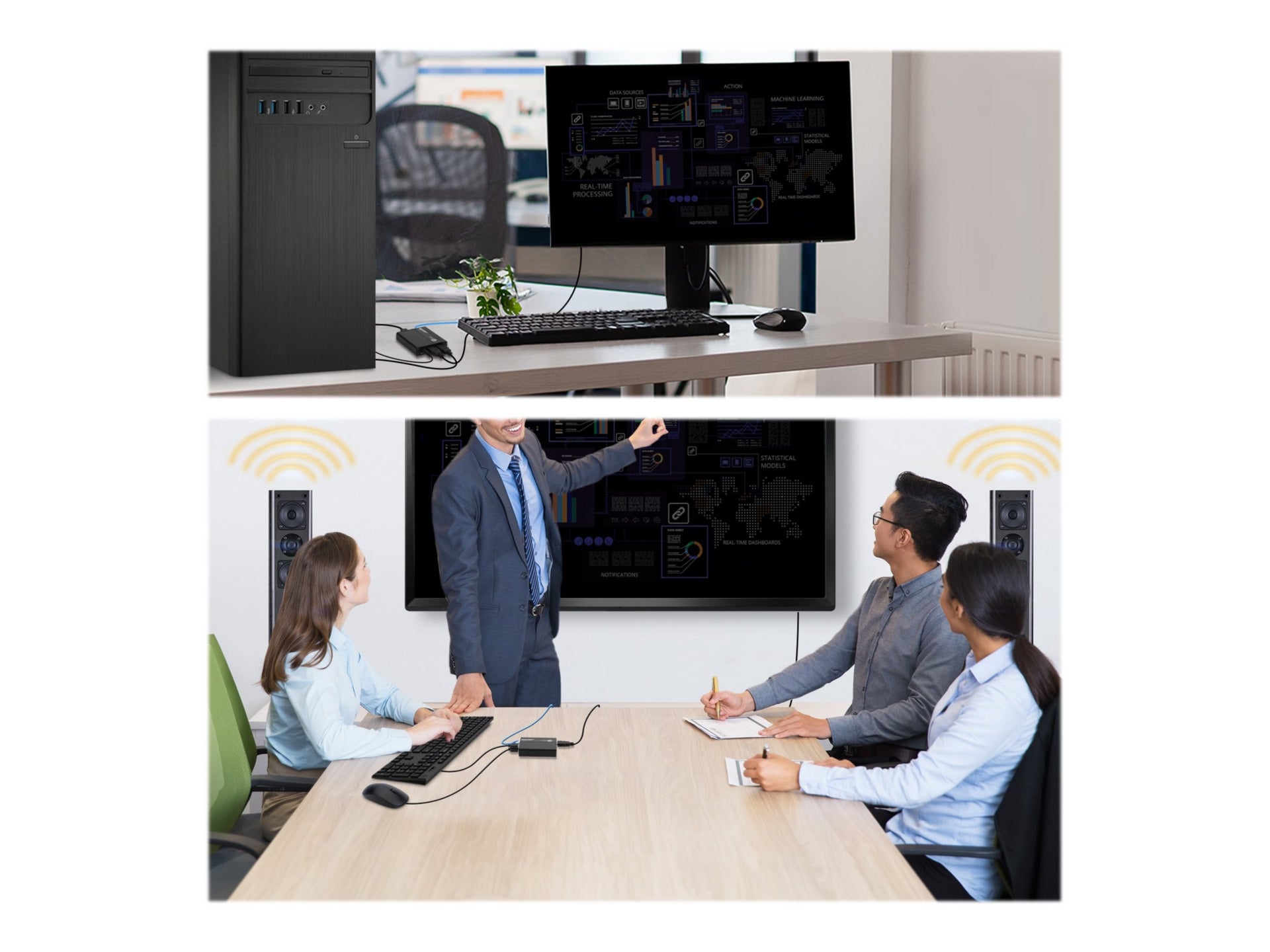 Extensor AV SIIG HDMI USB KVM Over Cat6 Extender - vista 3