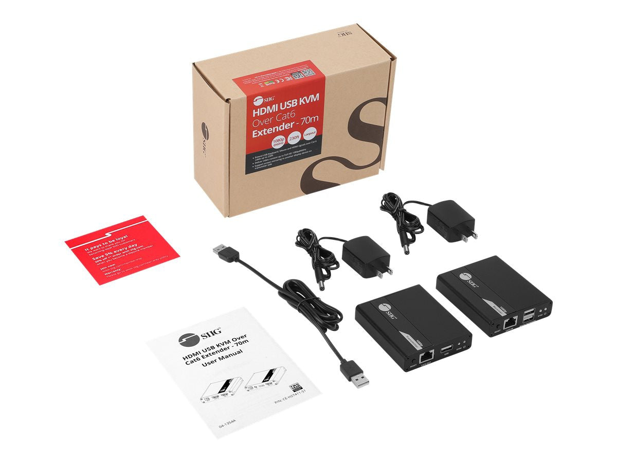 Extensor AV SIIG HDMI USB KVM Over Cat6 Extender - vista 4