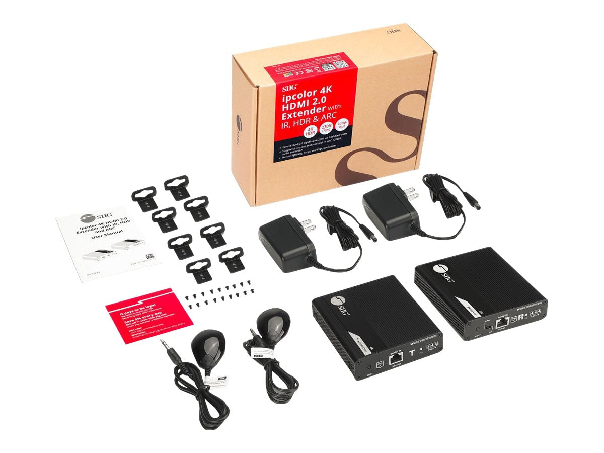Extensor AV SIIG ipcolor 4K HDMI 2.0 Extender - vista 4