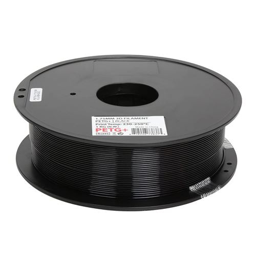 Filamento 3D Inland PETG+ 1.75mm Negro 1.0 kg — vista en diagonal