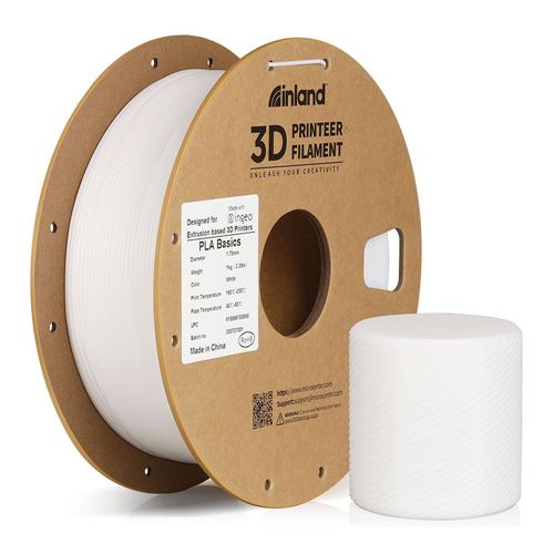 Filamento 3D Inland PLA 1.75mm Blanco 1.0 kg