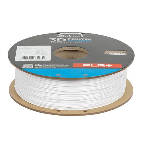 Filamento 3D Inland PLA+ 1.75mm Blanco 1.0 kg — vista lateral