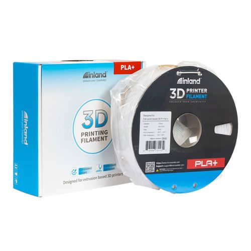 Filamento 3D Inland PLA+ 1.75mm Blanco 1.0 kg — vista superior