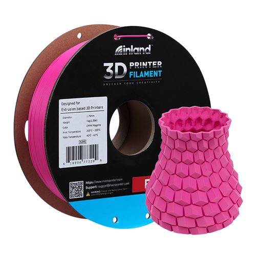 Filamento 3D Inland PLA+ 1.75mm Cian, Magenta, Amarillo y Negro 4.0 kg (pack de 4) — vista lateral