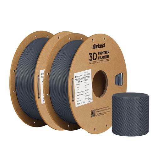 Filamento 3D Inland PLA 1.75mm Gris 2.0 kg (pack de 2)