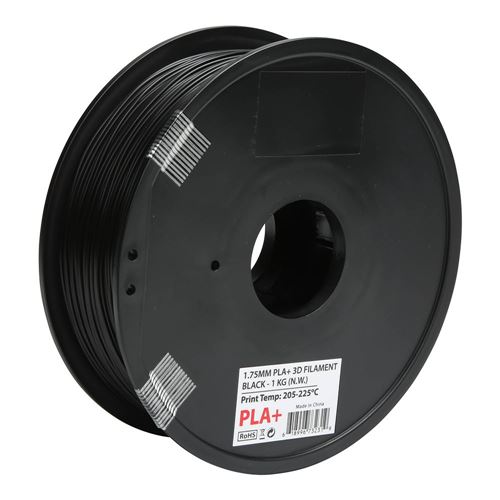 Filamento 3D Inland PLA+ 1.75mm Negro 1.0 kg — vista lateral