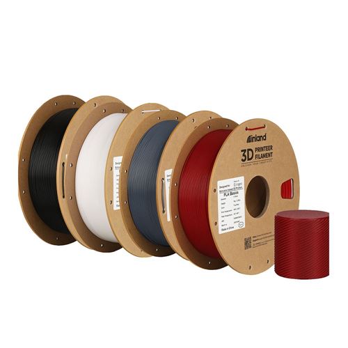 Filamento 3D Inland PLA 1.75mm Negro, Blanco, Gris y Rojo 1.0 kg (pack de 4)