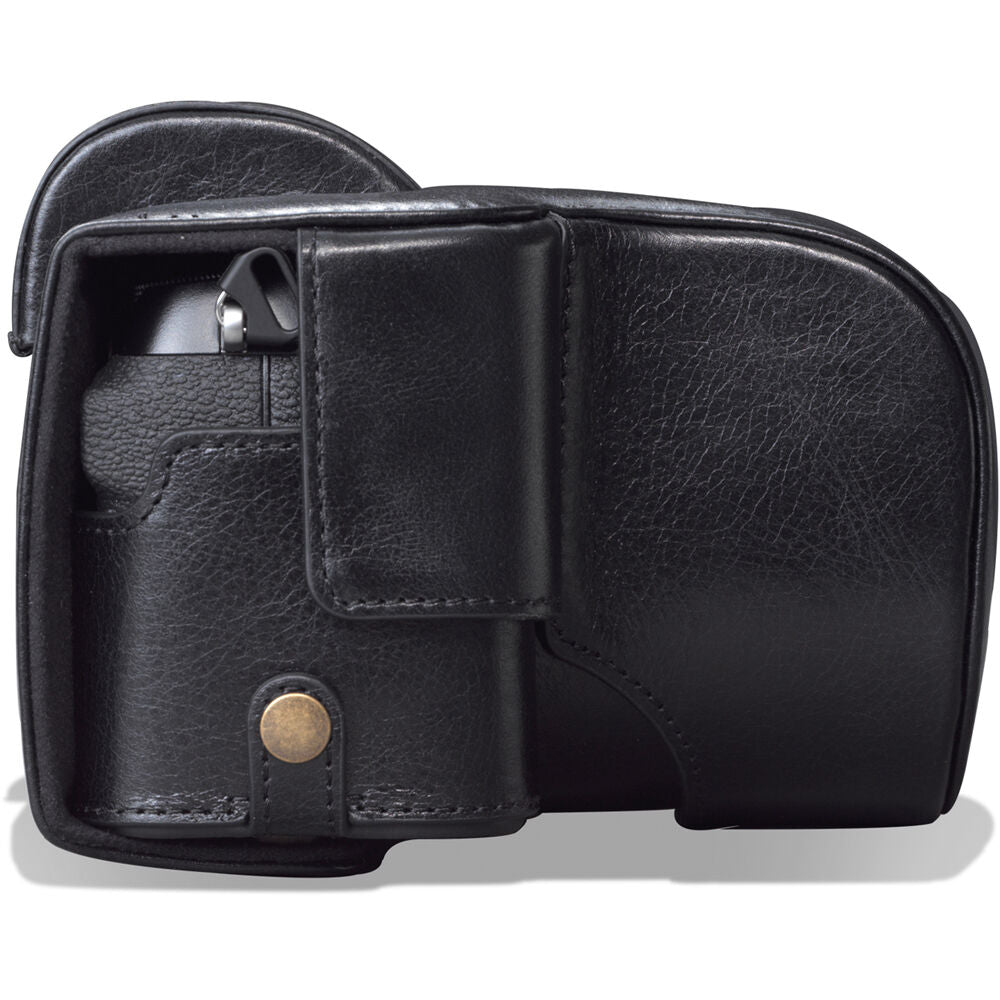 Funda a medida MegaGear Ever Ready Genuine Leather para FUJIFILM X-S10 con 18-55mm Lens (Negro) - vista trasera
