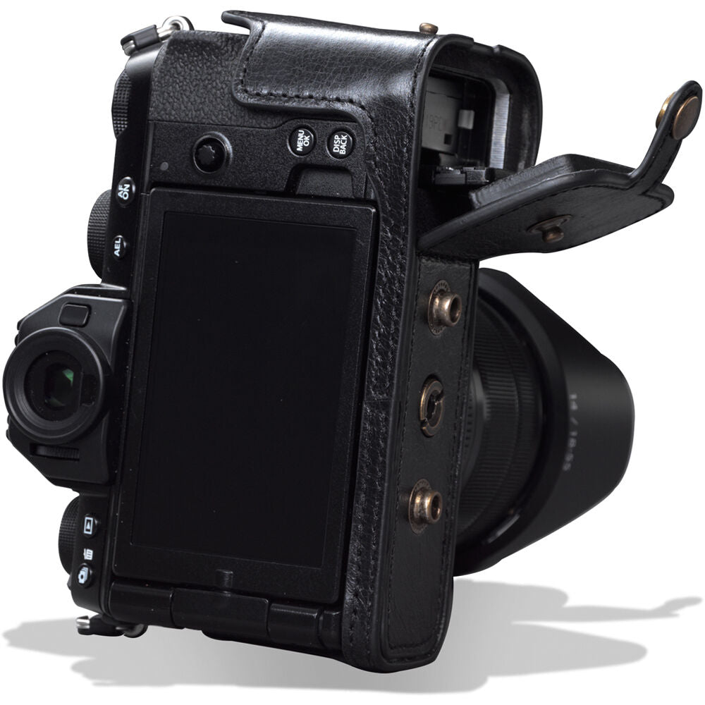 Funda a medida MegaGear Ever Ready Genuine Leather para FUJIFILM X-S10 con 18-55mm Lens (Negro) - detalle
