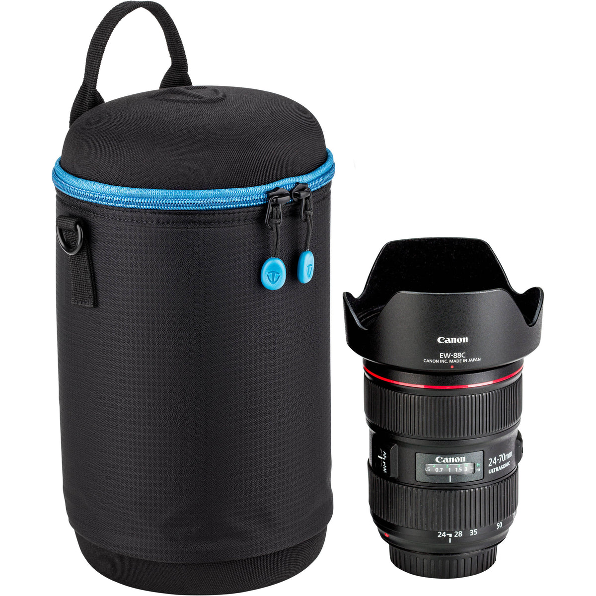 Funda para Lente Tenba blanda Molded EVA Capsule con Extra Padding (Negro, 9 x 4.8") - vista lateral