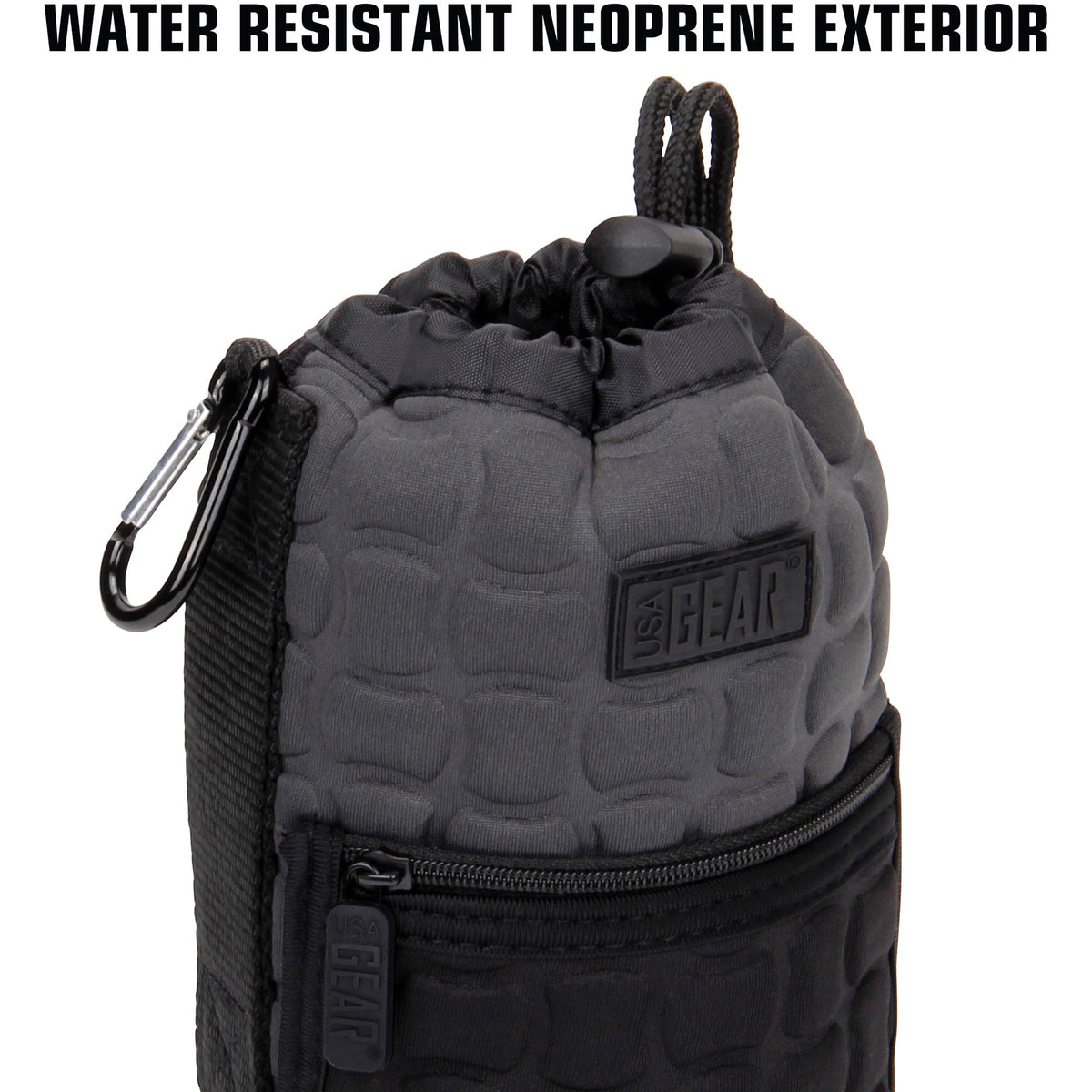 Funda para Lente USA GEAR FlexARMOR X Grande (Negro) - puertos y conexiones