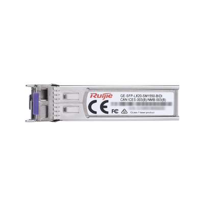 Módulo transceptor GE-SFP-LX20-SM1550-BIDI 1000BASE-LX SFP 1 Ruijie GE-SFP-LX20-SM1550-BIDI Simplex