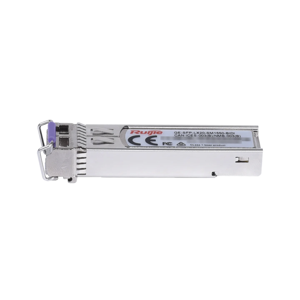 Módulo transceptor GE-SFP-LX20-SM1550-BIDI 1000BASE-LX SFP 1 Ruijie GE-SFP-LX20-SM1550-BIDI Simplex