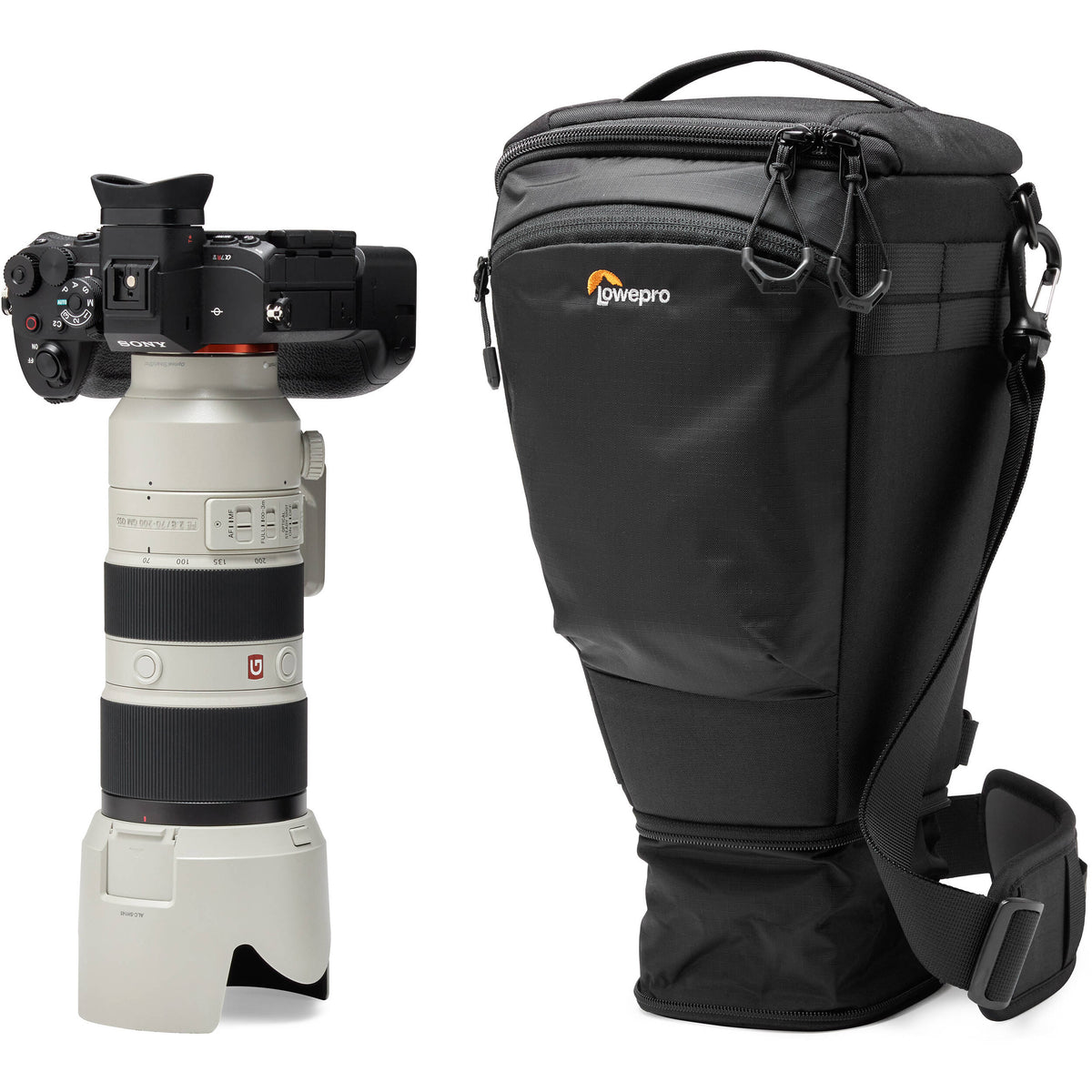 Holster Lowepro ProTactic TLZ 75 Pro AW III (Negro, 6L) - en uso