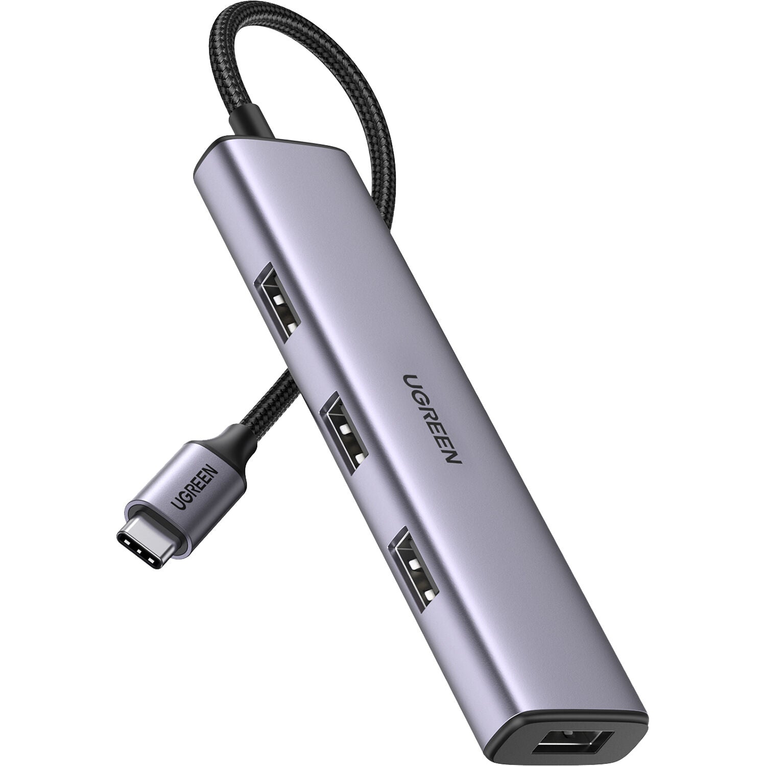 Hub USB UGREEN 4 en 1 USB-C a 4 Puertos USB-A - vista trasera