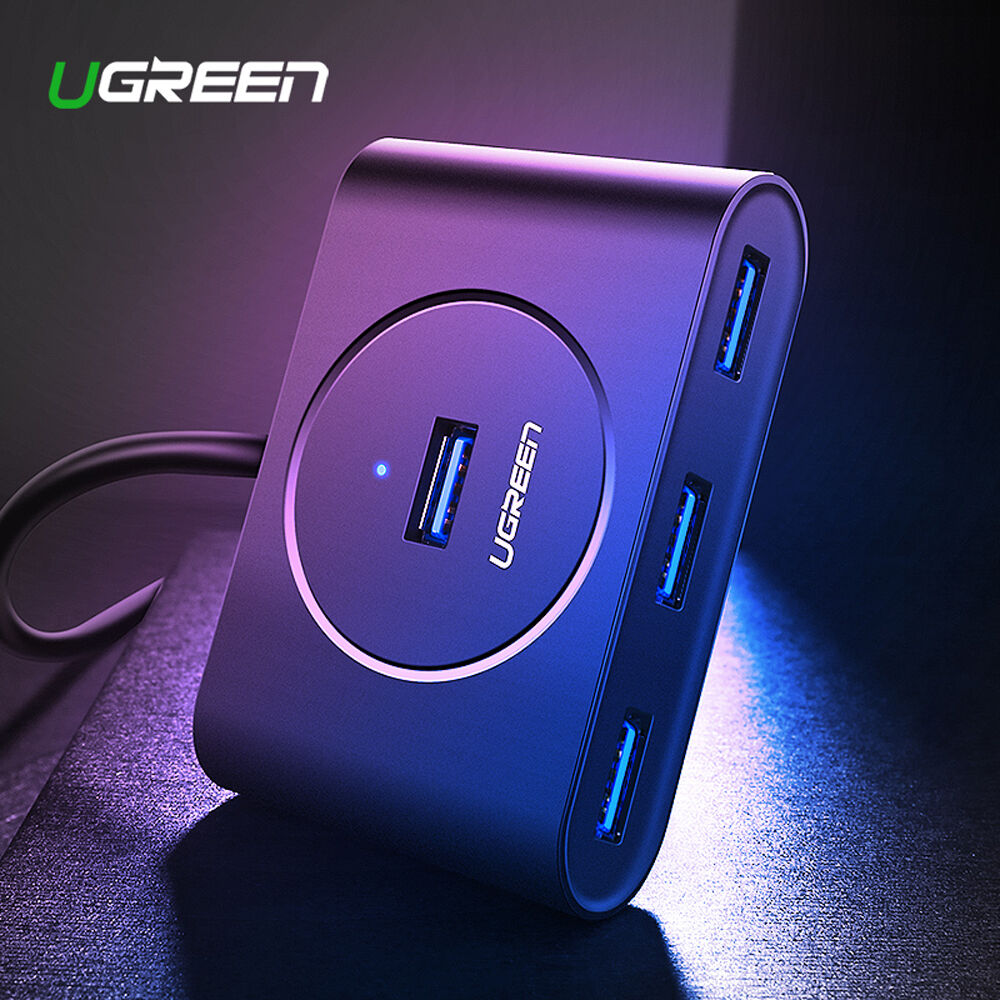 Hub USB UGREEN 4 Puertos USB-A 3.2 Gen 1 con Cable Integrado - puertos y conexiones