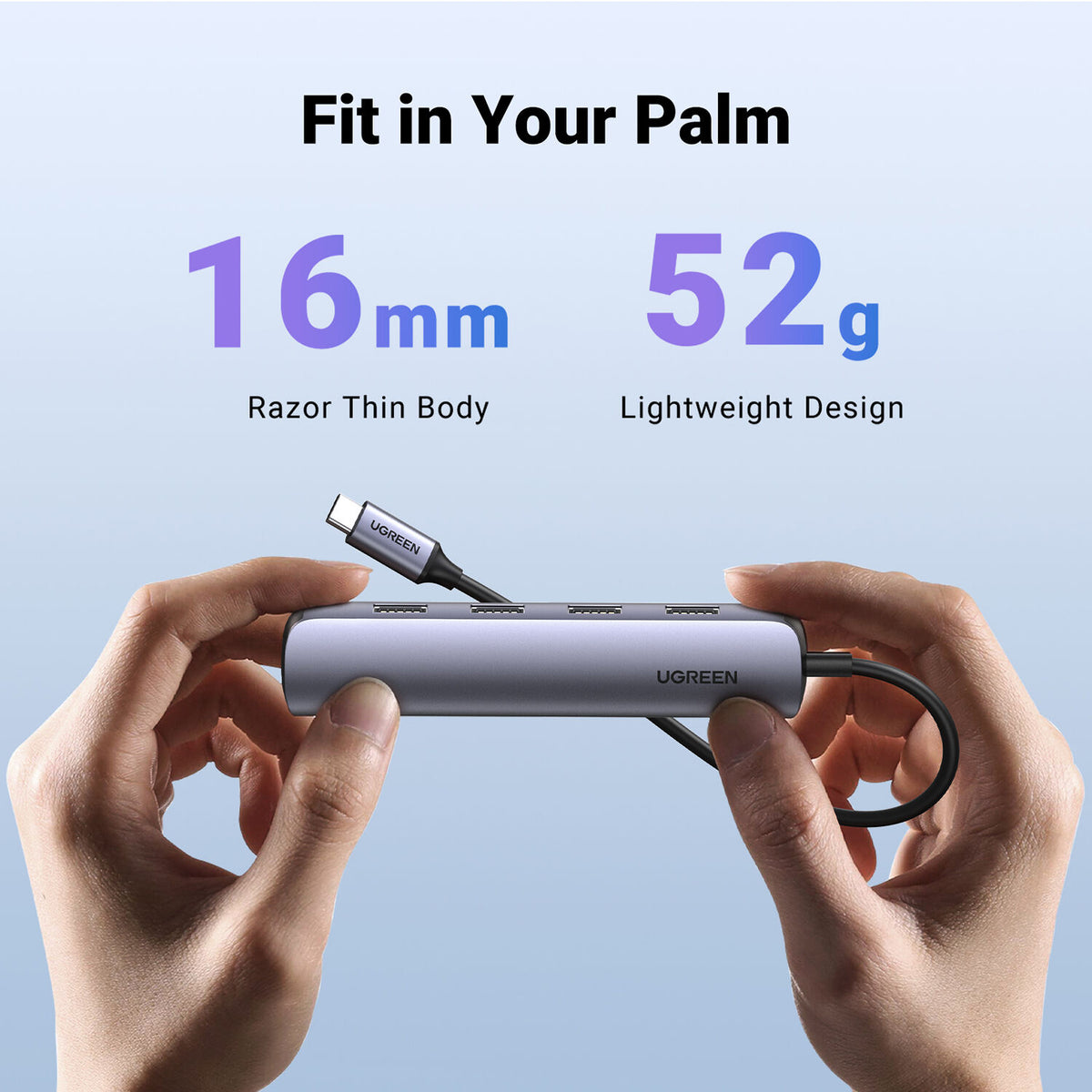 Hub USB UGREEN 5 en 1 USB-C con 4 Puertos USB-A y HDMI 4K - contenido de la caja