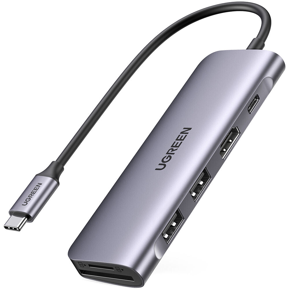 Hub USB UGREEN 6 en 1 USB-C con HDMI 4K y Lector SD/microSD - vista principal