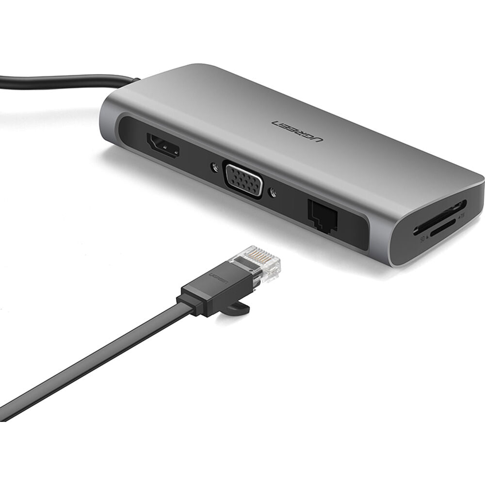 Hub USB UGREEN 9 en 1 USB-C con HDMI, VGA, Ethernet y Lector SD - vista principal