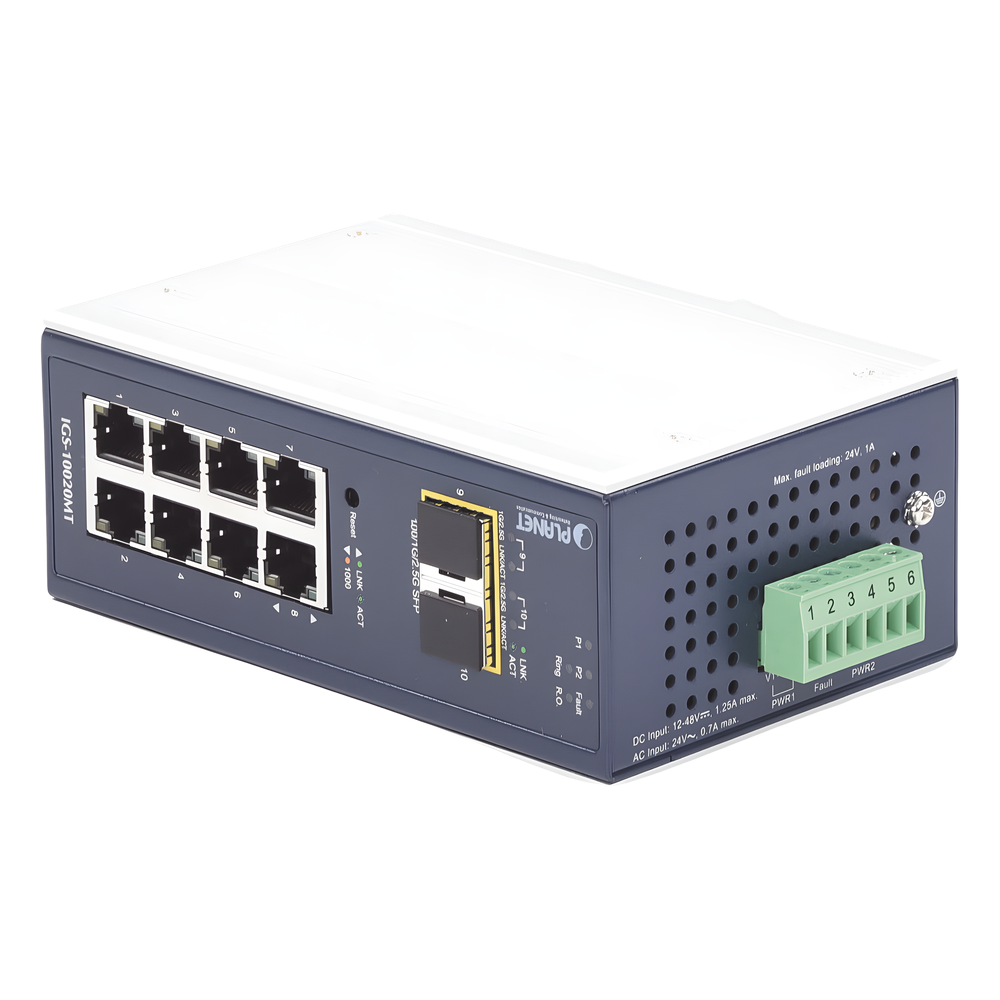 Switch Industrial Administrable Capa 2 Planet IGS-10020MT 8 puertos