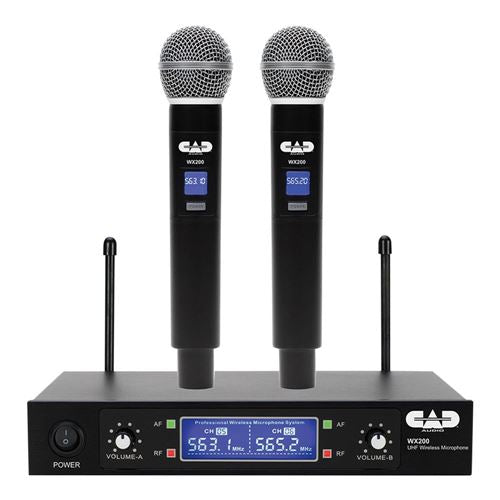 CAD Audio AMS-WX200 UHF Wireless Dual Unidirectional Dynamic Handheld Microphone System — vista 1