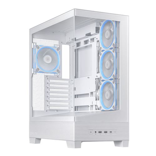 ASUS A31 PLUS Tempered Glass ATX Mid-Tower Computer Case - White — vista 1