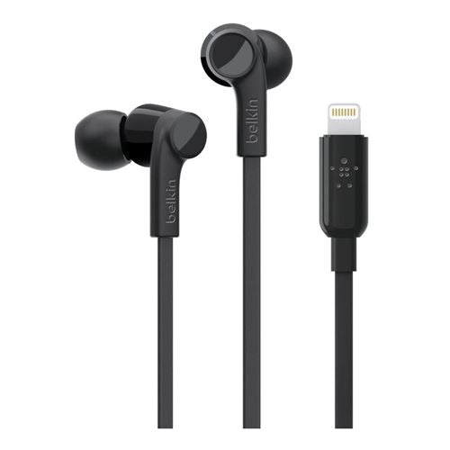 Belkin In-Ear Lightning Wired Earbuds - Black
 Inline Microphone;  Inline Controls;  Water — vista 1