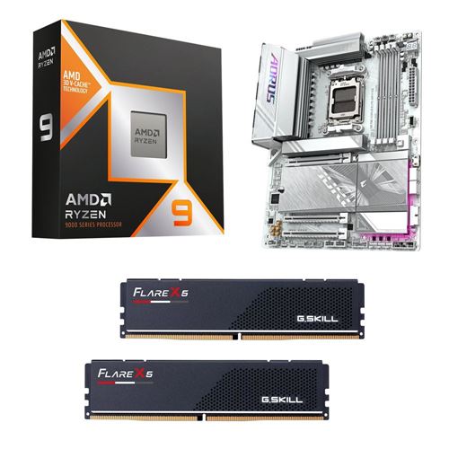 AMD Ryzen 9 9950X3D, Gigabyte X870E Aorus Elite Ice WiFi7 AM5, G.Skill Flare X5 Series 32G — vista 1