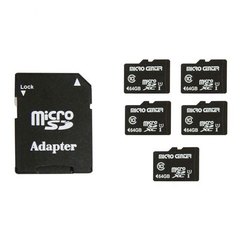 Micro Center 64GB microSDXC Class 10/U1 Flash Memory Card with Adapter — vista 1