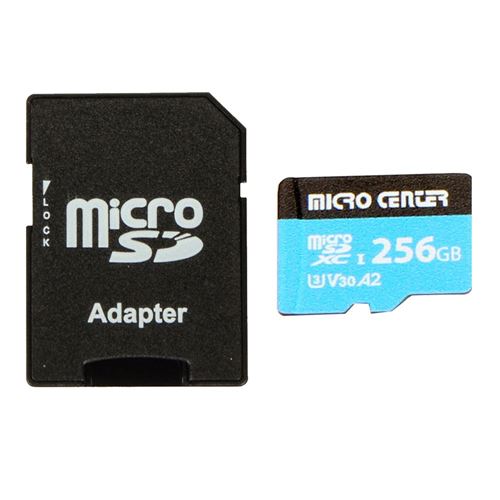 Micro Center Performance 256GB microSDXC Card UHS-I Flash Memory Card Class 10 U3 V30 A2 M — vista 1
