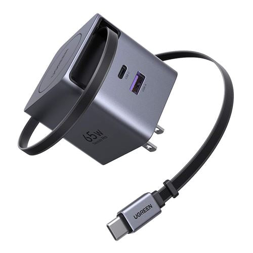 UGreen Nexode 65W USB-C Charger with Retractable Cable — vista 1