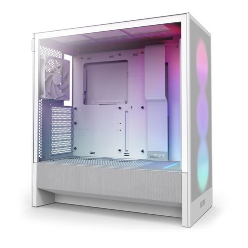 NZXT H5 Flow RGB (2024) Tempered Glass ATX Mid-Tower Computer Case - White — vista 1