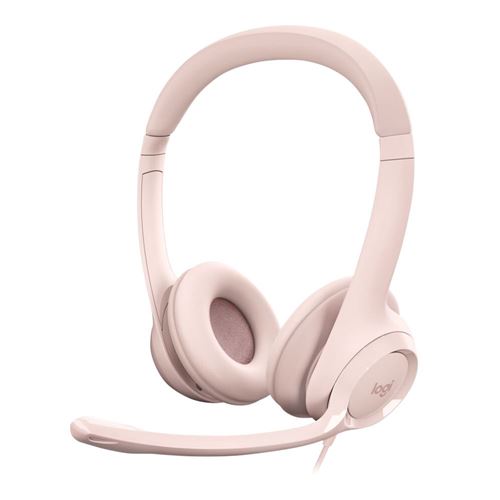 Logitech H390 USB Wired Headset - Rose — vista 1