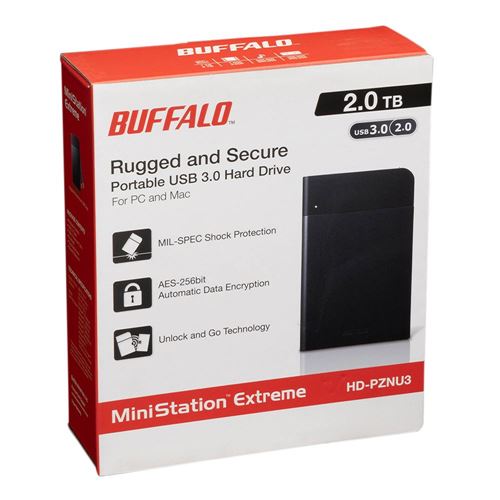 BUFFALO MiniStation Extreme NFC 2TB External USB 3.2 (Gen 1) Portable Hard Drive - Black — vista 1