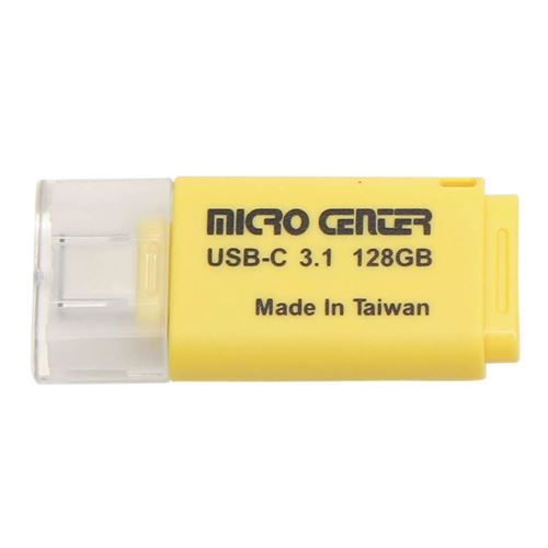 Micro Center 128GB USB Type-C SuperSpeed USB 3.1 (Gen 1) Flash Drive - Yellow — vista 1
