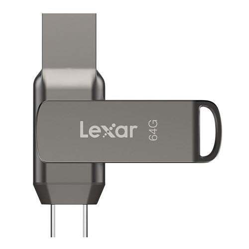 Lexar 64GB JumpDrive Dual Drive D400 USB 3.2 Gen 1 Flash Drive (USB-C / USB-A) — vista 1