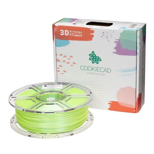 Cookiecad 1.75mm PLA 3D Printer Filament Single Color 1.0 kg (2.2 lbs.) Spool - Green Appl — vista 1