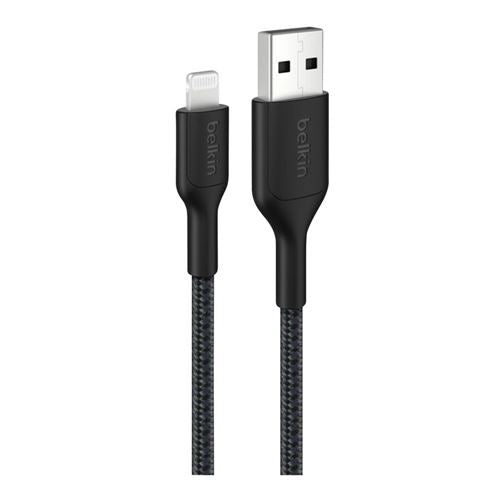 Belkin Braided USB-A Cable with Lightning Connector - 3.3 ft. (Black) — vista 1
