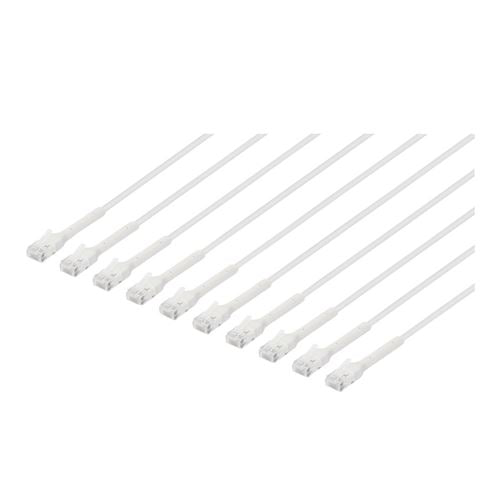 Intellinet Cat6 Stranded U/UTP FlexiBoot Slim Network Ethernet Cable, 3 Ft. 10-Pack-White — vista 1