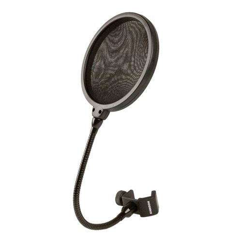 Samson Microphone Pop Filter
 Flexible Gooseneck mount;  Dual layered nylon mesh screen — vista 1