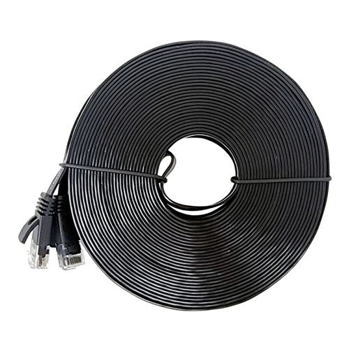 PPA 50 Ft. CAT 6 Bare Copper, 250Mhz Flat Ethernet Cable - Black — vista 1