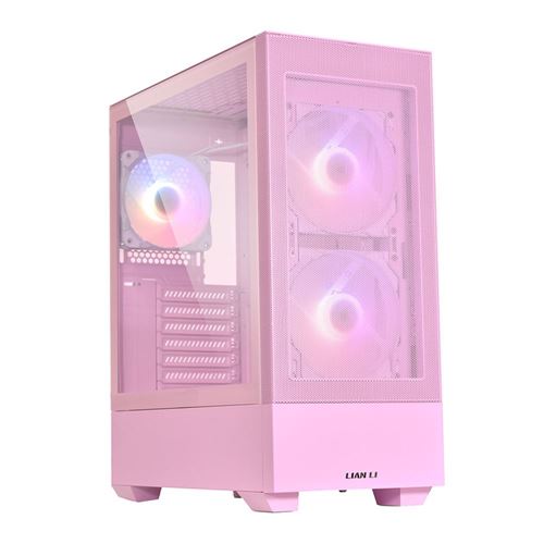 Lian Li Lancool 205 Mesh Type C Tempered Glass ATX Mid-Tower Computer Case - Pink — vista 1