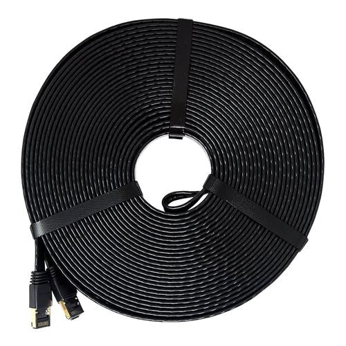 PPA 75 Ft. CAT 8 Bare Copper, 2000Mhz Flat Ethernet Cable - Black — vista 1