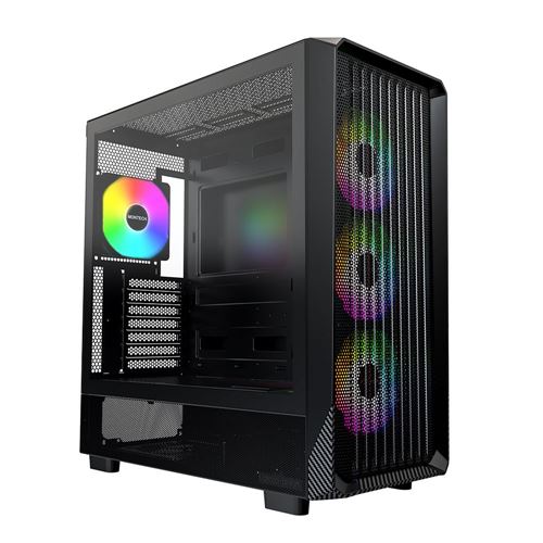 Montech X5 Tempered Glass ATX Mid-Tower Computer Case - Black — vista 1